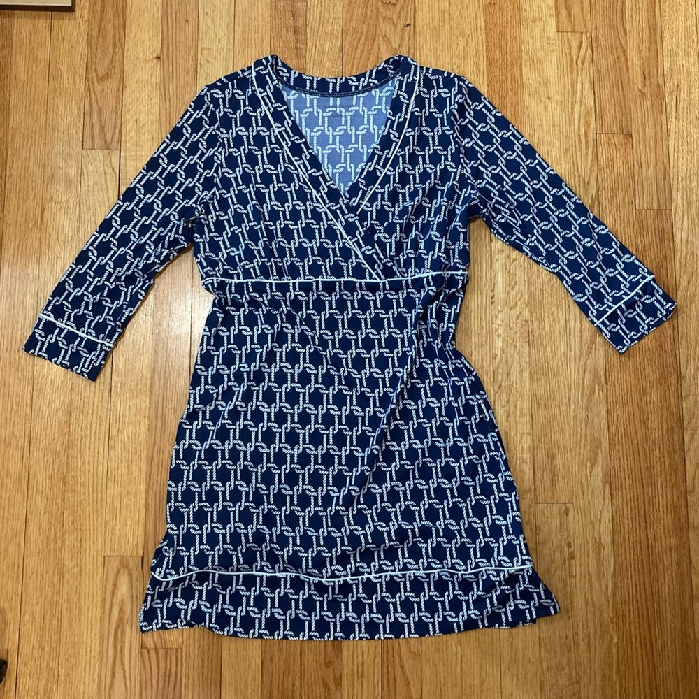 Land’s End UPF Long Sleeve Swim Coverup Dress - Navy - L - EUC